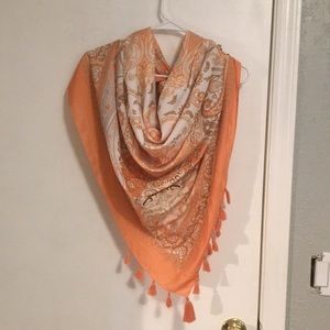 Orange & cream scarf wrap